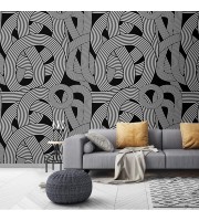 Abstract black and white wall mural Modern wallpaper