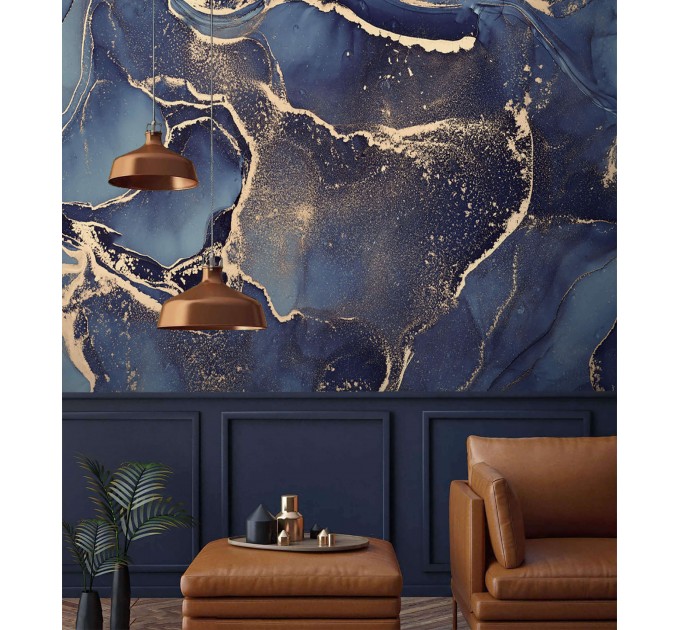 Abstract wallpaper dark blue gold luxury wallpaper