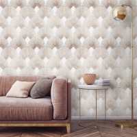 Art deco fans wallpaper neutral and elegant pattern