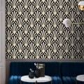 Elegant Art Deco wallpaper fans accent wallpaper