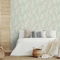 Botanical wallpaper minimalist sage green leaves