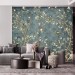 Dark Chinoiserie wallpaper birds, Vintage floral wall mural