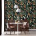 Dark botanical wallpaper Accent wallpaper leaves and herbs