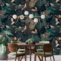 Dark botanical tropical wallpaper moody jungle foliage