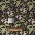 Dark botanical wallpaper vintage herbs and wildflowers