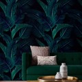 Dark botanical wallpaper leaves, dark academia style