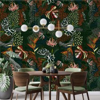 Dark tropical wallpaper exotic leaves