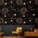 Dark wallpaper sun and moon celestial non metallic wallpaper
