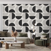 Geometric minimalist wallpaper mid century style