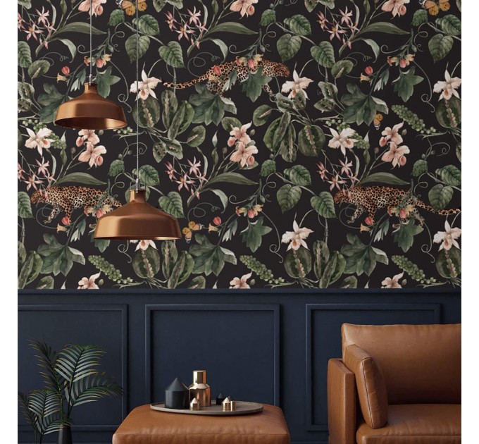 Jungle dark tropical wallpaper wild animals
