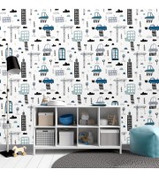 Kids wallpaper Cars boys room Baby boy bedroom
