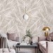 Tropical wallpaper neutral beige palm leaves