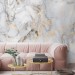 Abstract art wallpaper mural Marble stone white gold wall decor