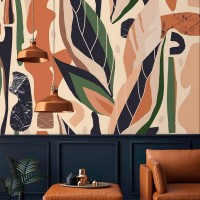 Abstract wallpaper abstract shapes Terracotta beige