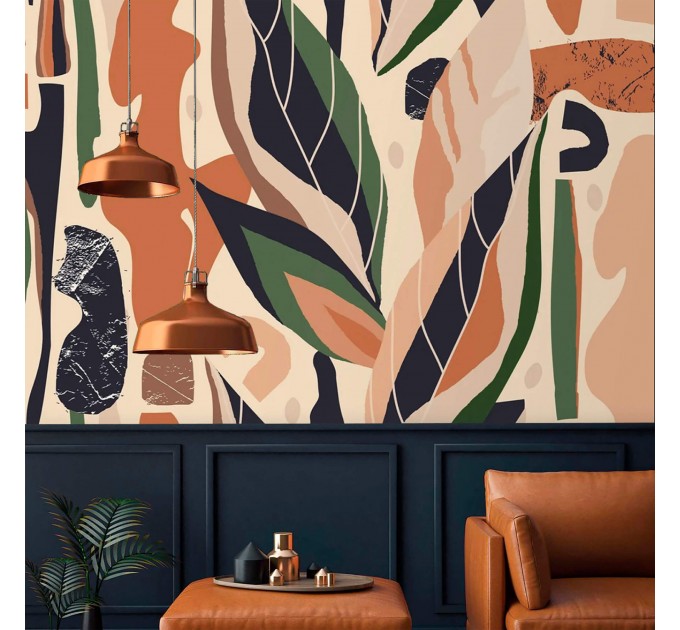 Abstract wallpaper abstract shapes Terracotta beige