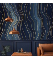 Abstract wallpaper mural Deep blue navy large art wall mural