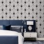 Art Deco wallpaper geometric monochrome accent wall