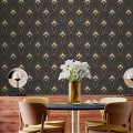Art deco dark wallpaper fans elegant pattern