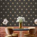 Art deco dark wallpaper fans elegant pattern