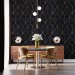 Geometric art deco wallpaper, black gold non metallic decor