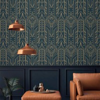 Art deco wallpaper, dark art nouveau style