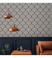 Elegant art deco wallpaper, bold black and white pattern Elegant art deco wallpaper, bold black and white pattern