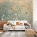 Chinoiserie floral wallpaper mural with birds, vintage style