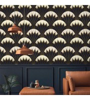 Art deco wallpaper, Bold fan pattern for glamorous interiors Art deco wallpaper, Bold fan pattern for glamorous interiors