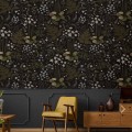 Dark floral wallpaper – Vintage botanical wall covering