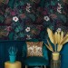 Dark tropical wallpaper exotic flowers and leaves