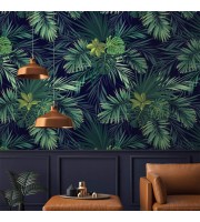 Dark tropical wallpaper large palm leaves wall mural Dark tropical wallpaper large palm leaves wall mural