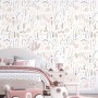 Delicate floral wallpaper Blush pink nursery baby girl room