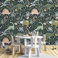 Dinosaur wallpaper kids Boys room accent wallpaper