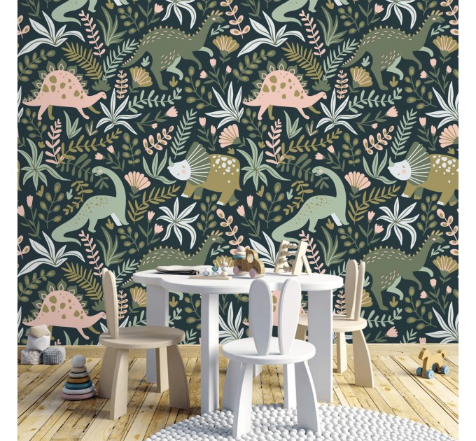 Dinosaur wallpaper kids Boys room accent wallpaper