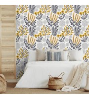 Wildflower wallpaper design, botanical flower wallpaper