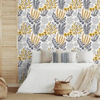 Wildflower wallpaper design, botanical flower wallpaper