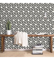 Geometric wallpaper black and white hexagones design Geometric wallpaper black and white hexagones design