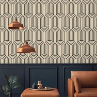 Geometric wallpaper minimalist neutral pattern with arches