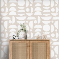 Minimalist geometric wallpaper neutral, abstract shapes