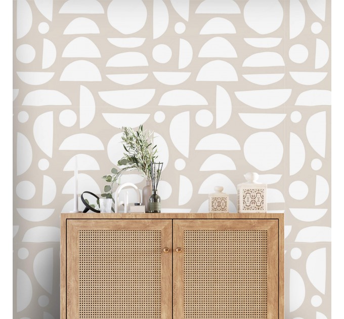 Minimalist geometric wallpaper neutral, abstract shapes