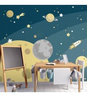 Solar system mural Galaxy kids wallpaper