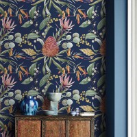 Tropical wallpaper colorful leaves and flowers