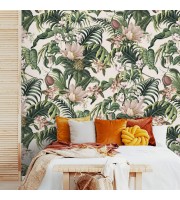 Tropical wallpaper exotic flowers and lush greenery Tropical wallpaper exotic flowers and lush greenery