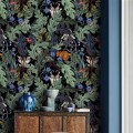 Vintage dark floral wallpaper botanical motives