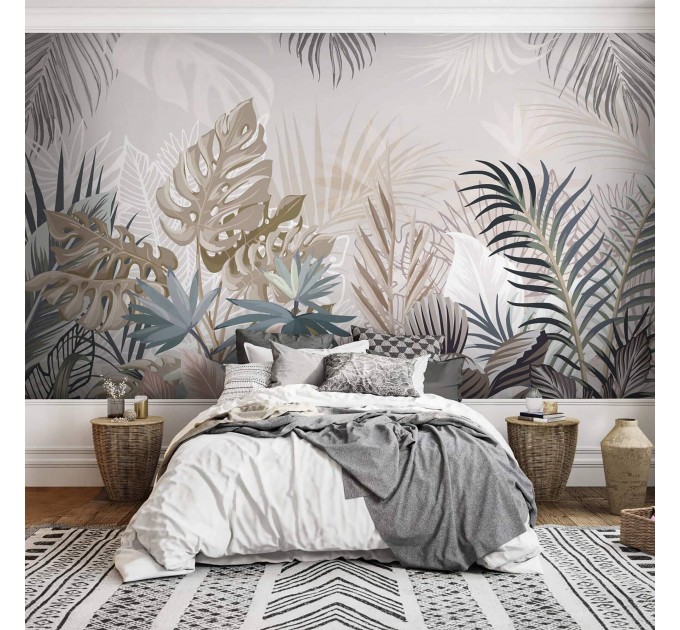 Tropical leaf wallpaper – Oversized botanical wall mural