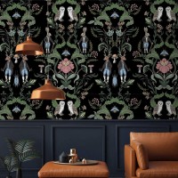 Wallpaper vintage fairy animals Dark academia style decor