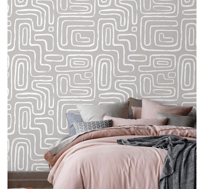 Abstract lines wallpaper geometric paint strokes gray white
