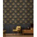 Elegant Art deco wallpaper fans black gold non metallic