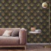 Elegant Art deco wallpaper fans black gold non metallic