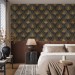 Elegant Art deco wallpaper fans black gold non metallic
